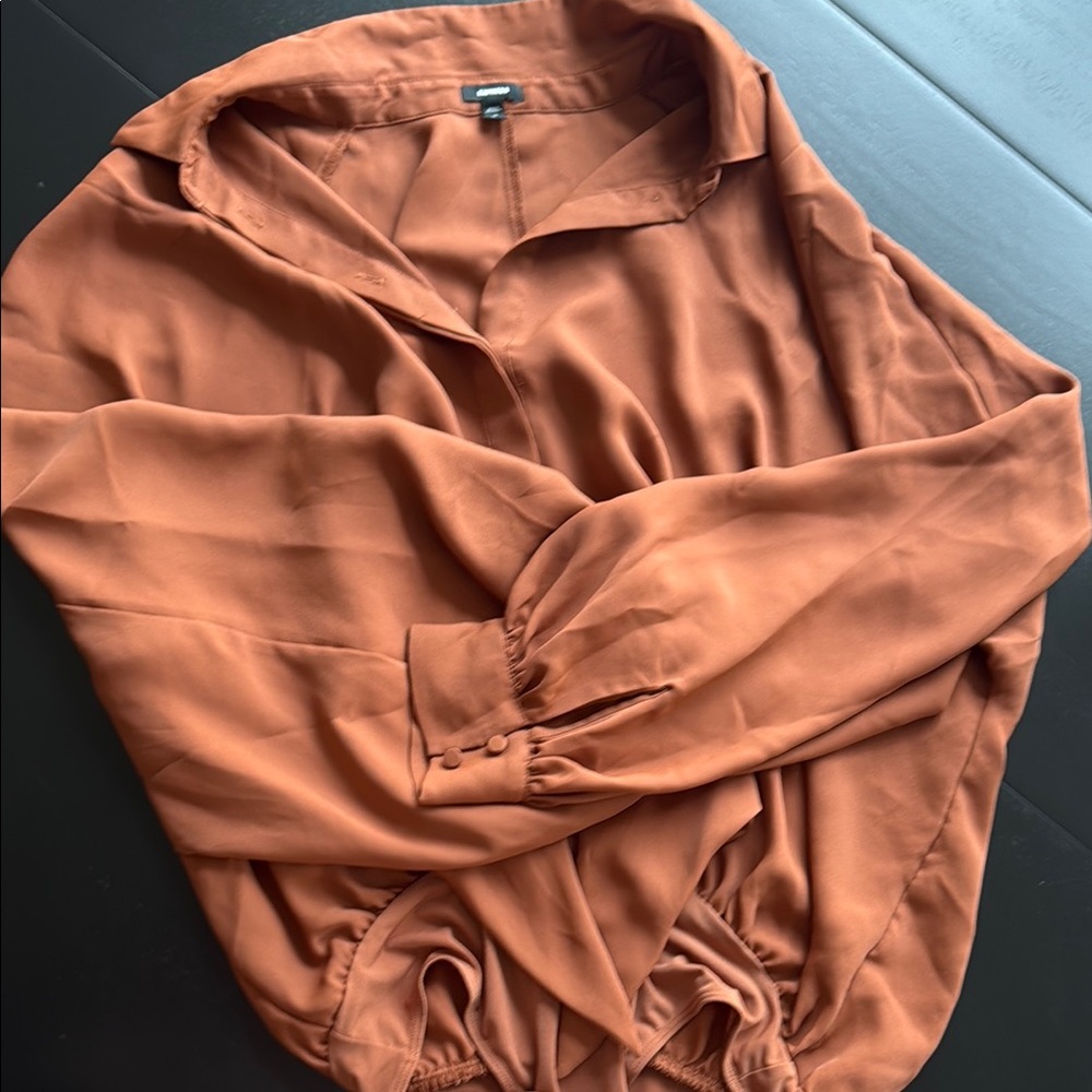 Express Rust Button-Up Blouse - L *NEVER WORN*